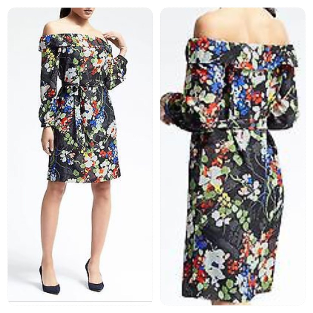 NWT! Banana Republic Floral Off-Shoulder Dress